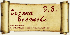 Dejana Bičanski vizit kartica